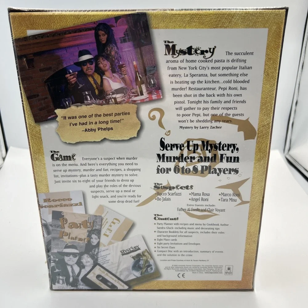 Murder Mystery Dinner Party Game‎ Pasta, Passion & Pistols *New*